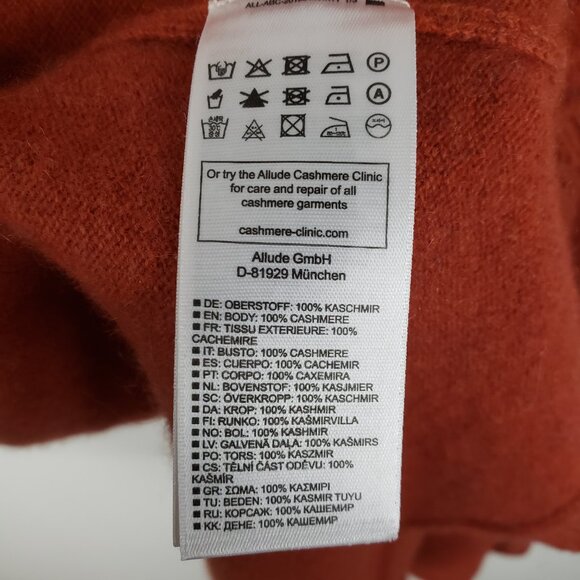 Allude Cashmere Cardigan Open Front Rust Orange Longline Womens Size Small - Picture 7 of 8